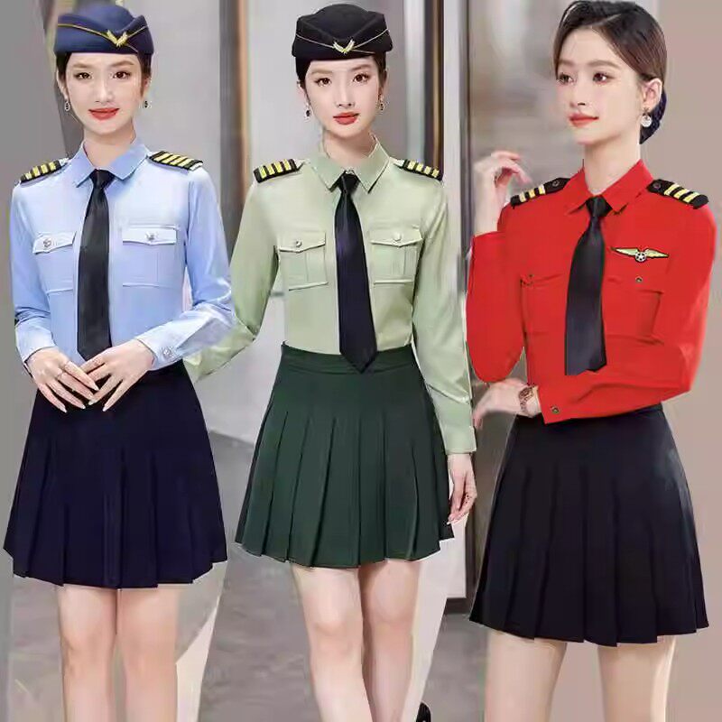 军鼓礼服男女衬衣长袖乐队直播演出服升旗手空姐空少服装制服工装