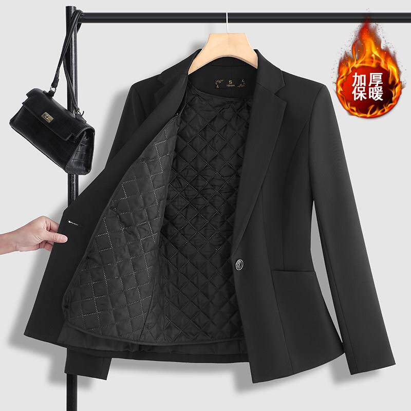 秋冬加厚西装职业装女西装套装前台服务员酒店银行工作服加绒衬衫