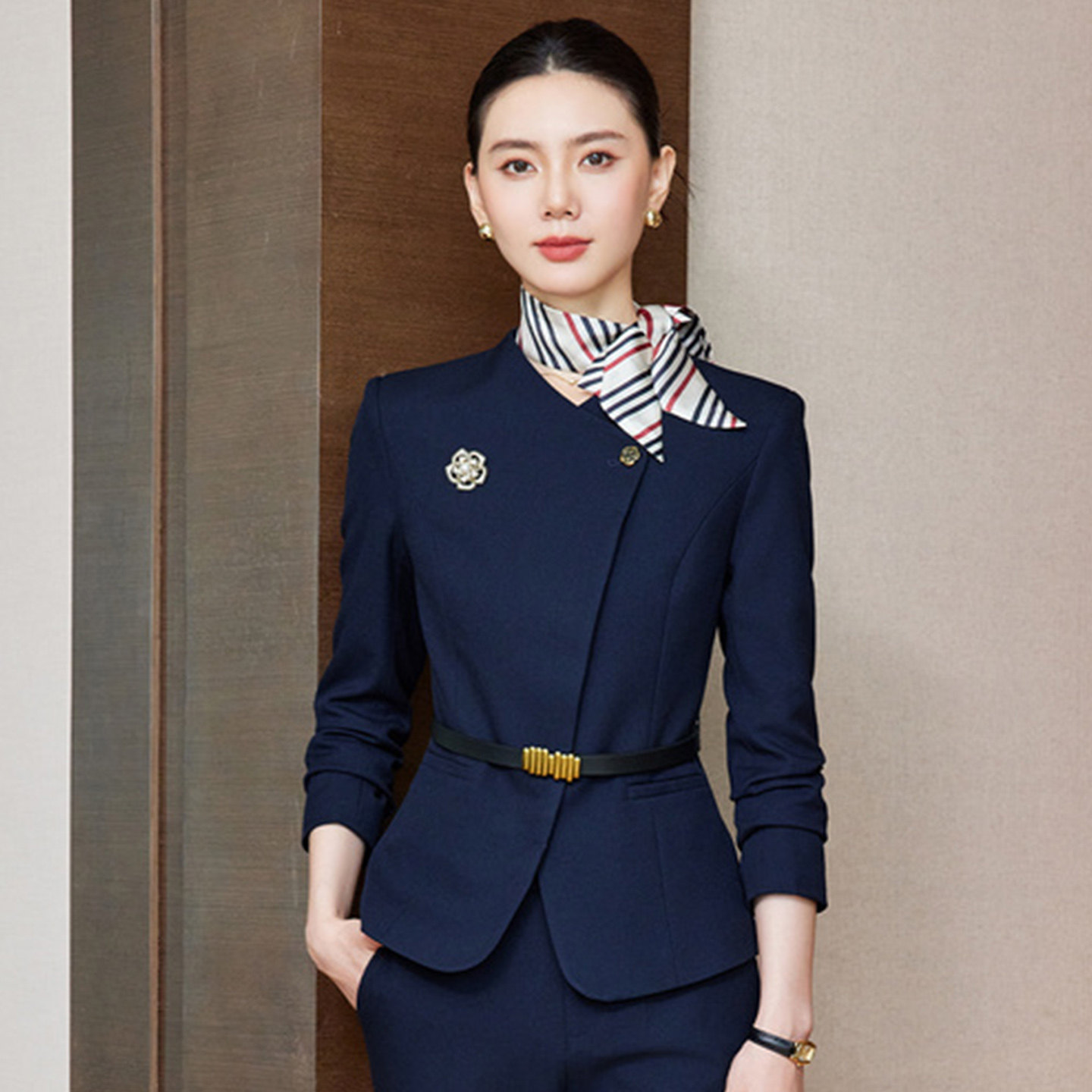高端职业西装套装女秋季前台接待工装酒店经理珠宝店美容院工作服