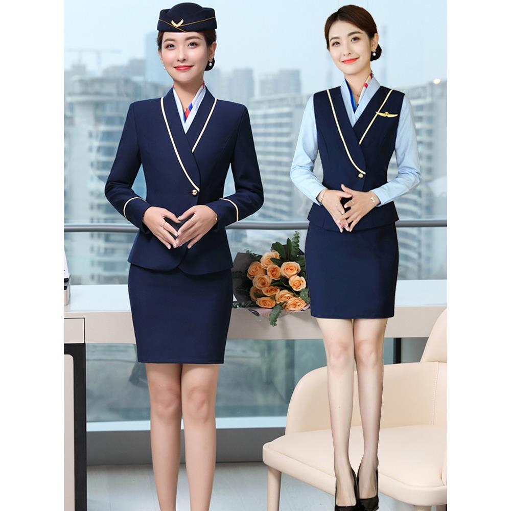 高铁乘务员南航空姐制服女职业套装酒店经理前台接待美容师工作服