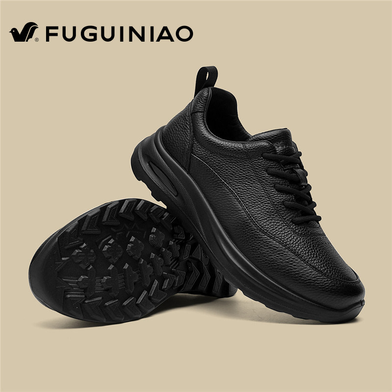 富贵鸟皮鞋男款冬季新款软底舒适爸爸鞋男真皮商务休闲上班通勤鞋