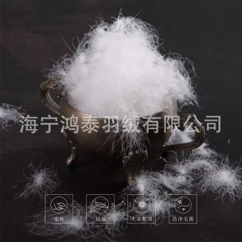 纯白羽绒服装标填充水洗鹅绒9090直销90羽绒高蓬松羽绒绒