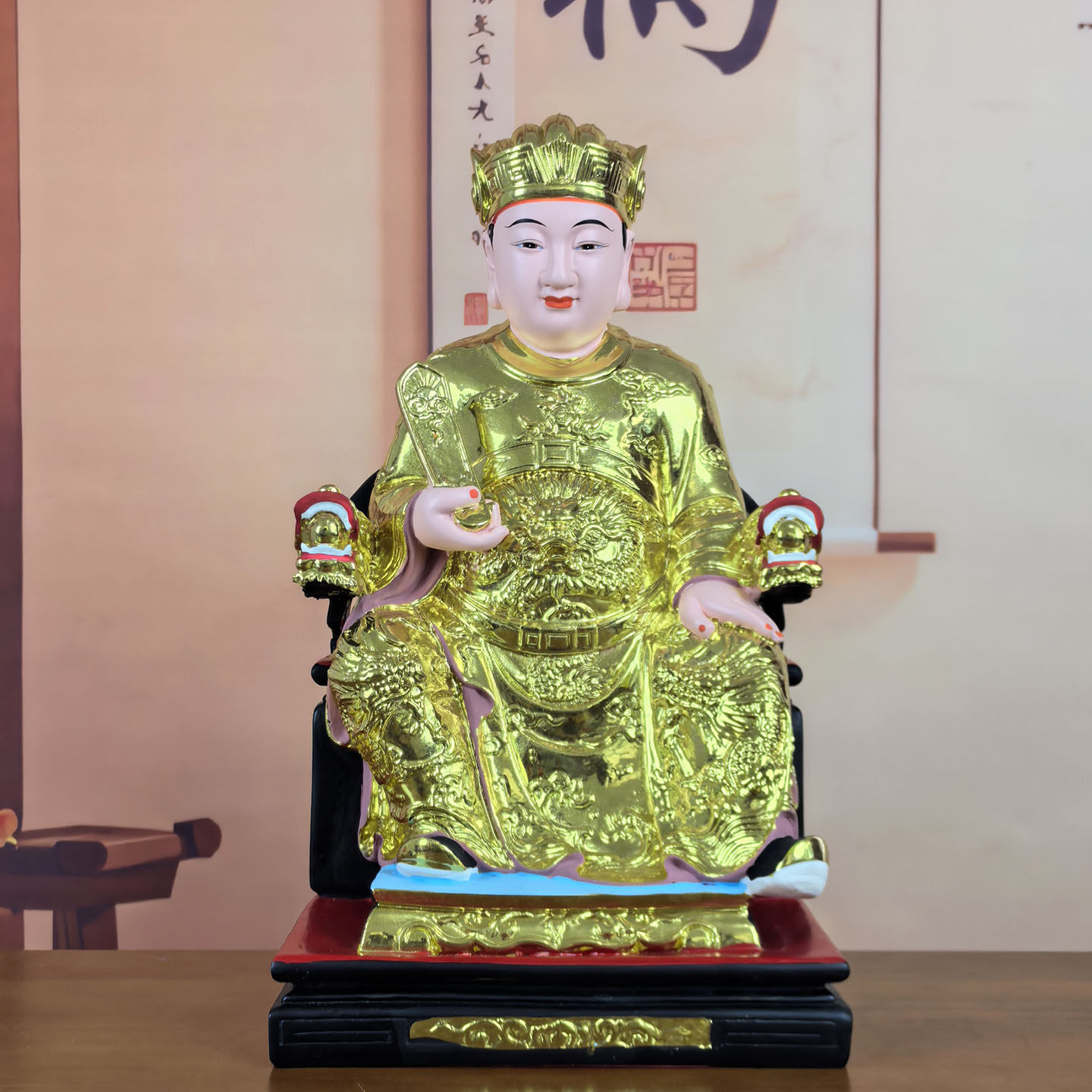 中式厨房树脂灶王爷神像摆件