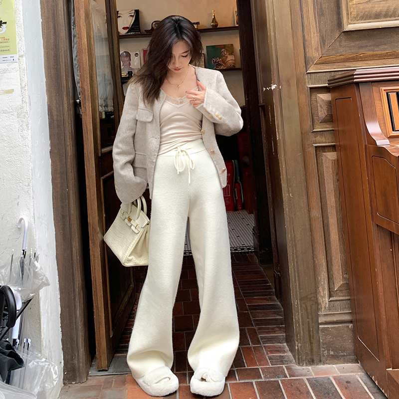 abbystudio小个子加厚保暖休闲裤