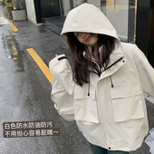 外套女短款 一三良品小个子 户外防水冲锋衣工装 夹克