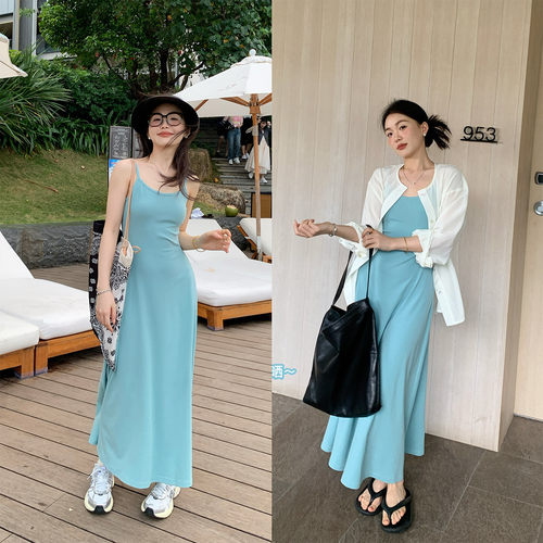 小个子性感连衣裙女弹力吊带长裙