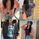 一三良品小个子 上衣夏 物理防晒～透气轻薄长袖 连帽格子防晒衬衫