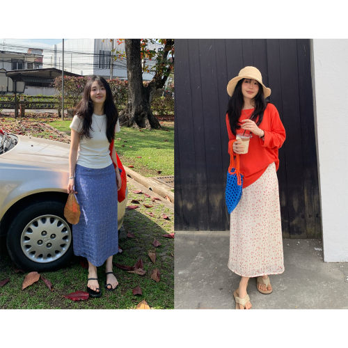 小个子碎花半身裙中长款女春夏新