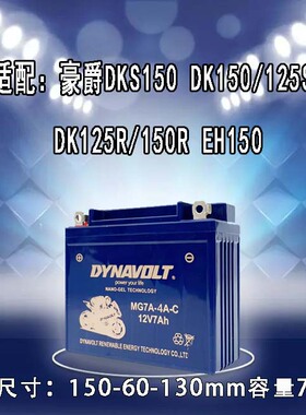 豪爵DKS150 DK150 125S DK125R 150R EH150摩托车电瓶电池12N7B-B