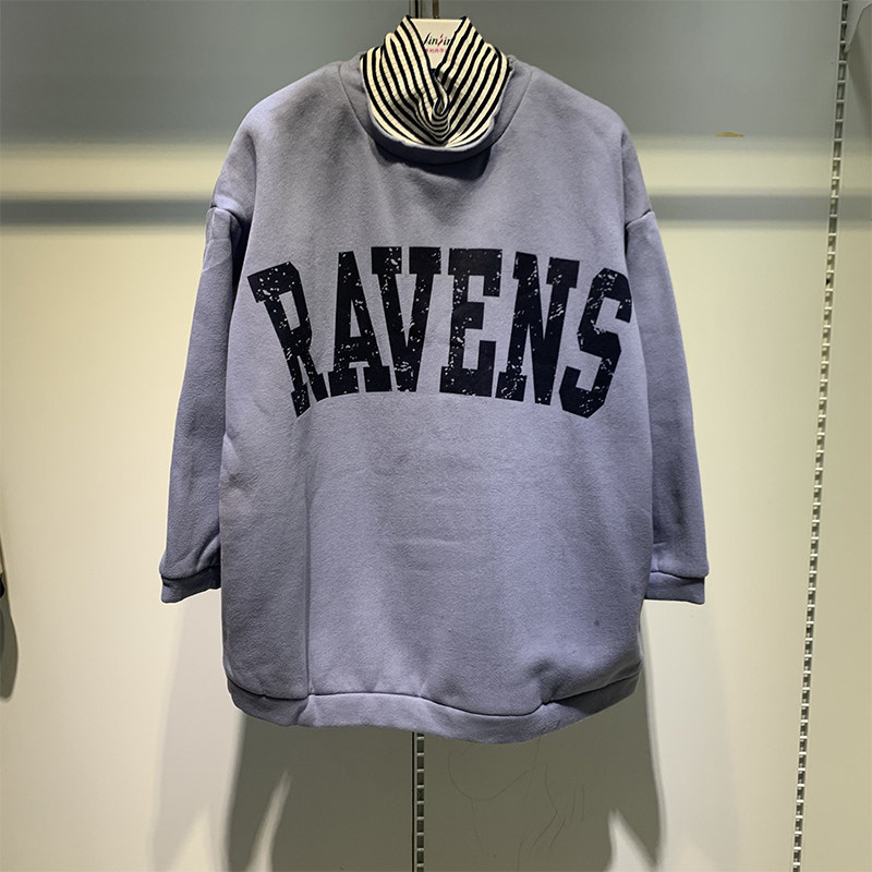 완벽한 브랜드 정리 새는 임부복 벨벳 스웻셔츠 가을 겨울 아웃도어 웨어 긴팔 탑 미드기장