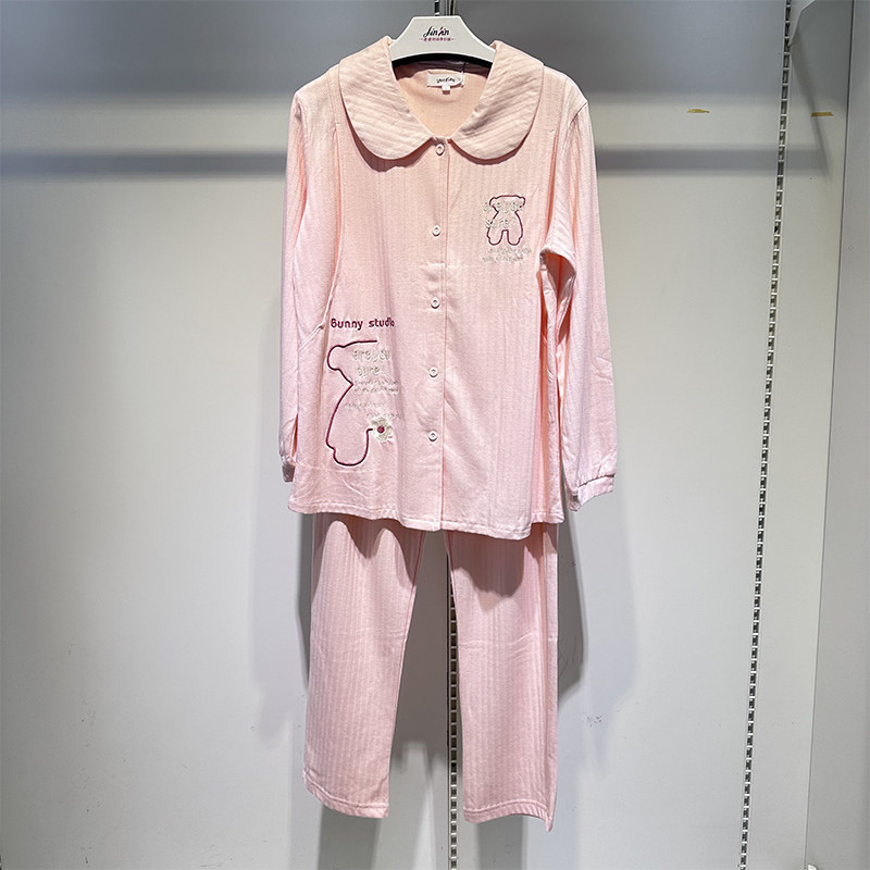감금복 봄 여름 가을 순면 임산부 잠옷 산후 수유복 긴팔 78개월 수유복 가정복 세트