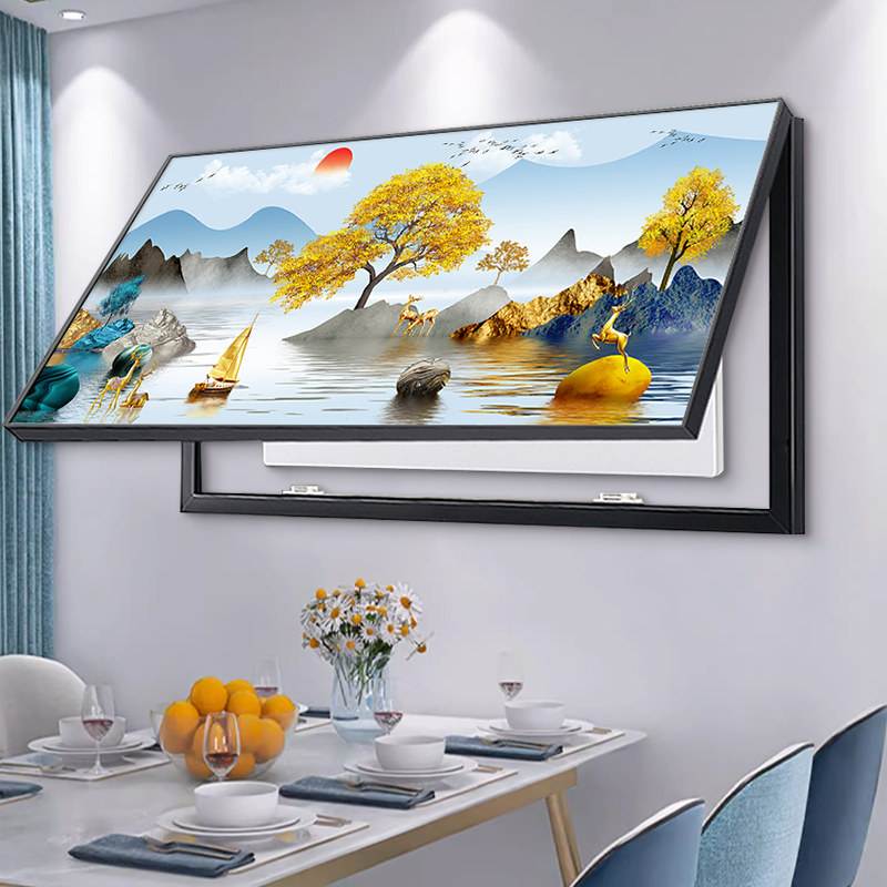 大幅挂画掀盖电表箱遮挡装饰画弱电盒遮挡壁画轻奢客厅现代简约画