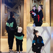 2024秋冬亲子装 一家三口羊羔毛上衣母女母子装 洋气宽松加厚外套潮