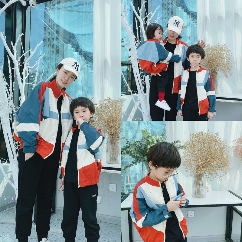 亲子装春款棒球服一家三口母子炸街2026新款潮高端母女装时尚外套