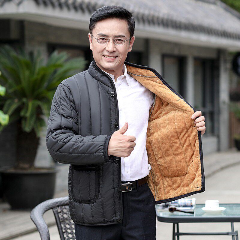 冬天外衣绵祆土中老年男加绒加厚中年小棉袄内穿老人棉服内胆爸爸