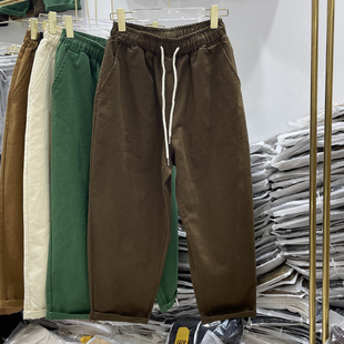 百搭显瘦直筒休闲裤 大码 老爹宽松阔腿裤 女松紧腰春秋冬季 子 哈伦裤