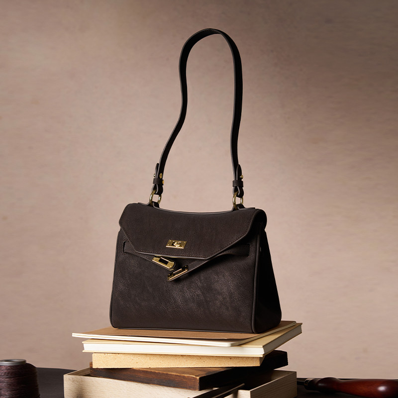 ELLE女包新款高级感凯莉包上班通勤腋下单肩包托特包女士轻奢包包