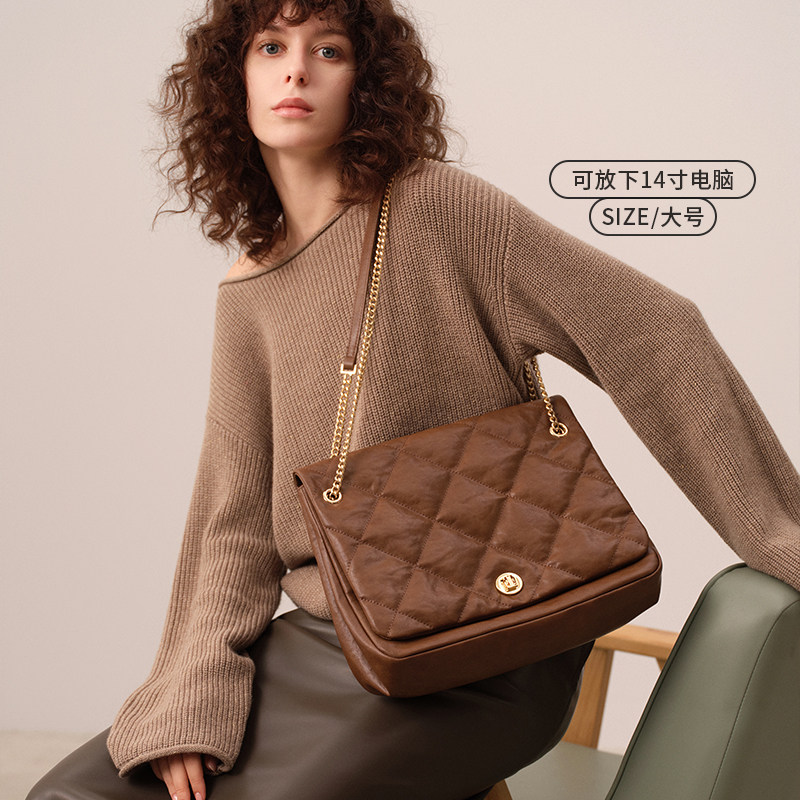 新年礼物ELLE女包2025新款包包链条包信封包大容量单肩包斜挎包,箱包皮具/热销女包/男包,托特包,淘宝优惠券,粉丝福利购,淘宝优惠卷