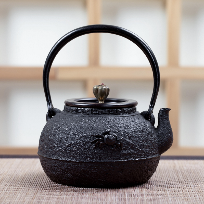 日式手工时尚家用送礼泡茶烧水壶铸铁壶煮茶器茶壶盛虎堂  小岩蟹