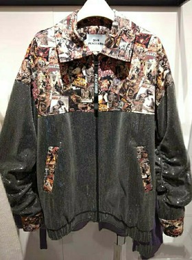 A6BB91144鸟牌女装2022春季新款哥斯拉拼接珠片外套A6BB9114489