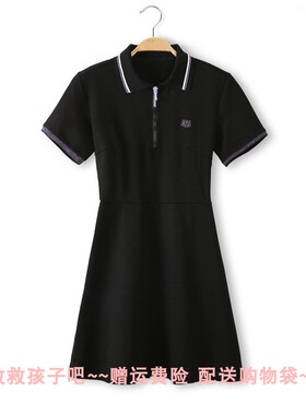 鸟家女装A4FA92199时尚修身POLO领连衣裙19夏新装A4FA9219989