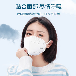 KN95一次性独立包装3d立体透气五层加厚不勒耳成人儿童防护口罩CJ
