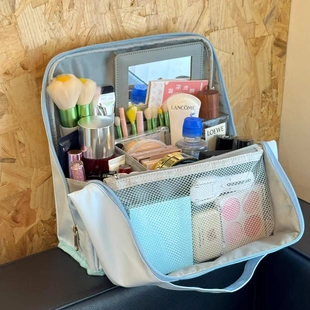 2026新款立式化妆包便携化妆刷笔袋收纳包大容量可站立旅行防水cj