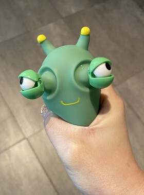 有趣用手挤会爆眼龙小菜虫减压创意设计玩具发泄搞怪儿童玩具zp