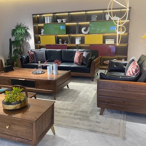 代购莫霞致简黑胡桃沙发家具