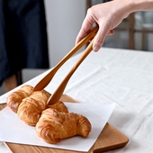 泰国进口chabatree柚木食品夹子家用实木日式 烧烤夹面包沙拉无漆