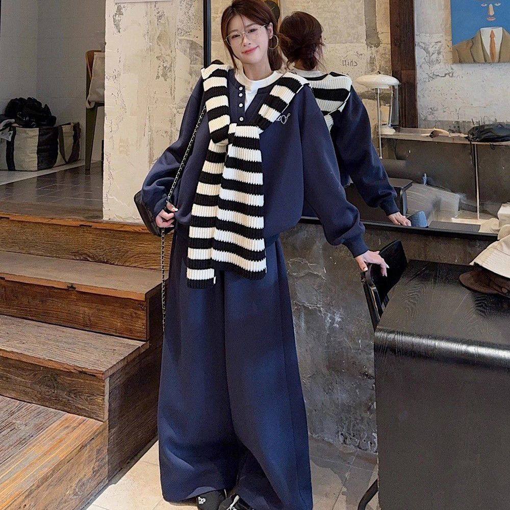 胖mm大码300斤韩系学院风运动服套装女秋冬宽松卫衣+运动裤两件套,女装/女士精品,时尚套装,淘宝优惠券,粉丝福利购,淘宝优惠卷