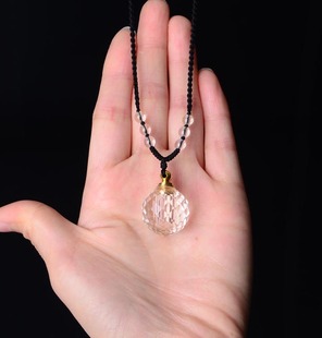 纯天然白水晶刻面香水瓶精油瓶香薰瓶 情侣吊坠空心