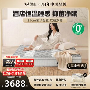 穗宝床垫独袋弹簧护脊环保椰棕软硬两用席梦思加厚抗菌 旅梦者