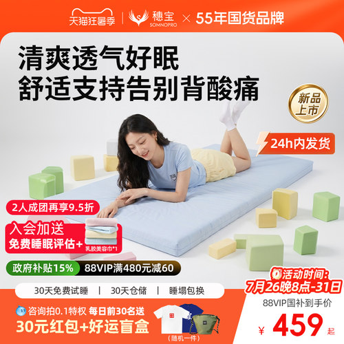 穗宝小蓝星不塌陷住校学生宿舍必用单人用榻榻海绵软垫垫子90x190