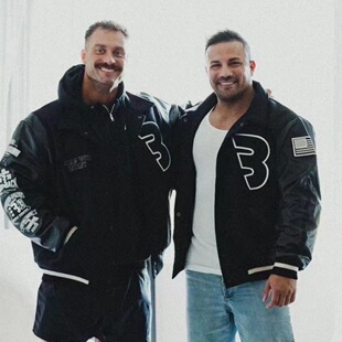 克里斯美式特大码棒球服男女翻领绣花加厚运动夹克魔术贴外套皮衣