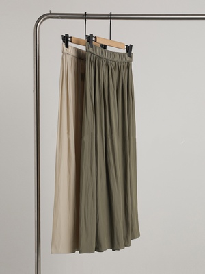 FRAME FAN23夏新 褶皱美学日本进口聚酯纤维飘逸褶皱橡筋腰阔腿裤