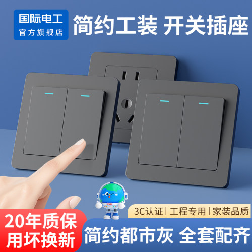 国际电工官方正品简约多控开关