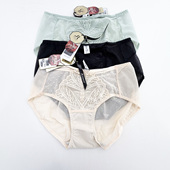 中腰性感提臀平角裤 六月玫瑰6301K配套内裤 女士蕾丝内裤 透气网纱