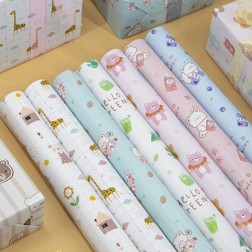 2022卡通包装纸礼物纸堇