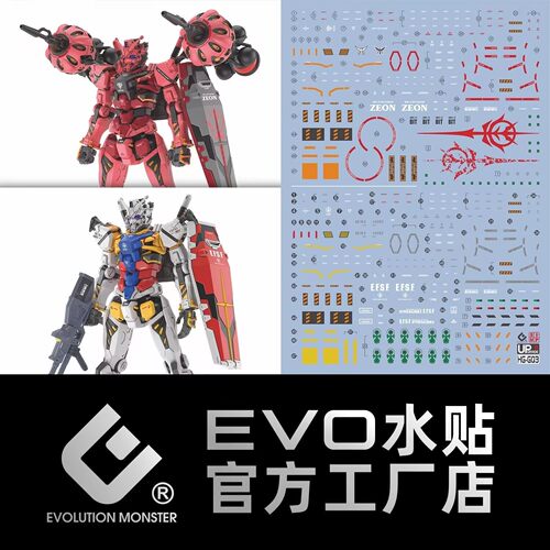 EVOHG红高达白高达荧光水贴