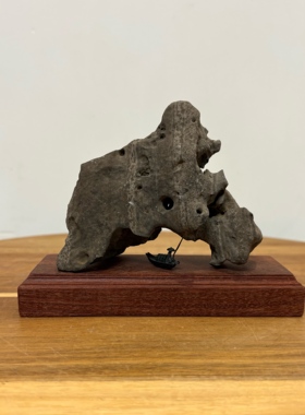 天然太湖石小山摆件 毛石未刷 古拙意境山峰过桥 书桌茶桌博古架