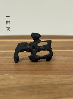 由字 /精品迷你太湖石手把件小吊坠 原石狗洞黑 桌面小摆件 微型