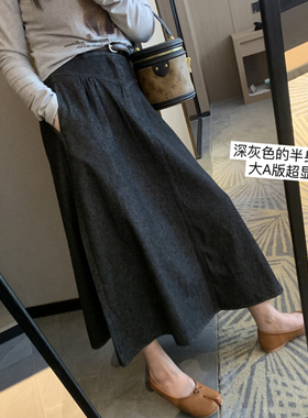 大大大摆裙！复古风2025春夏新品宽松水洗牛仔裙高腰半身裙女长裙