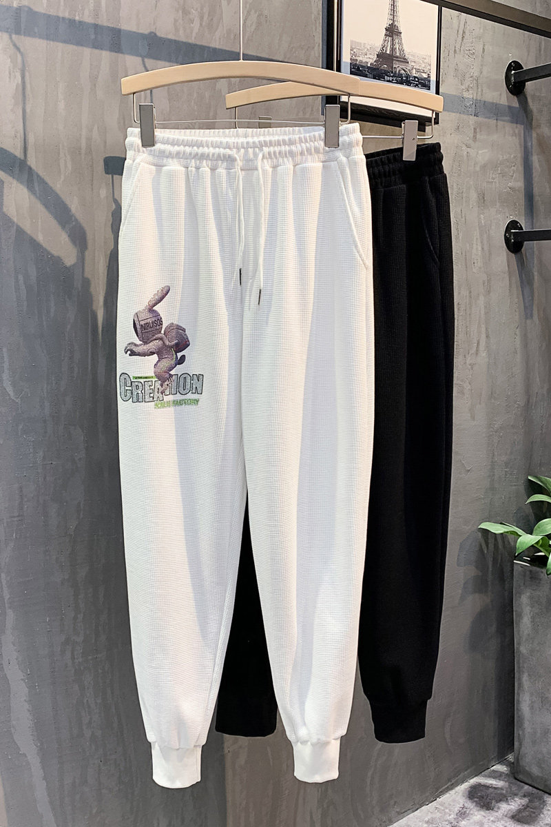 黑色挂拍2023秋装九分裤男青年束脚运动卫裤潮K8006-P65控98,男装休闲裤,电商A108