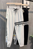 黑色挂拍2023秋装男士九分裤青年束脚运动卫裤男潮K139-P58控79，男装休闲裤，电商A108