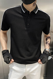 黑色2021店主风精神小伙修身polo衫男士短袖T恤PL52-P48控价68，男装Polo衫，电商A108