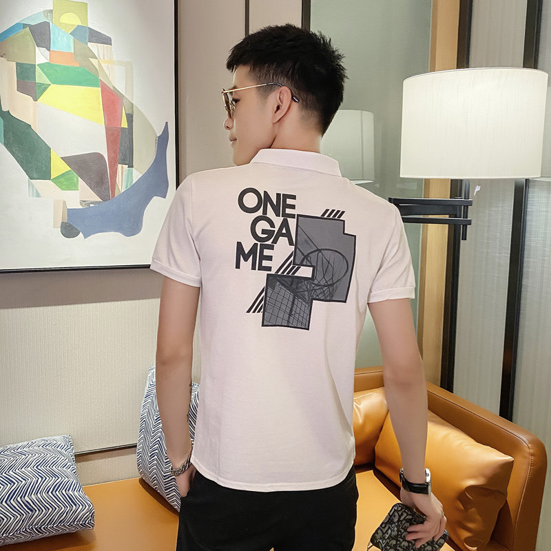 白色2020精神小伙修身polo衫男士短袖T恤PL54-P48控价69，男装Polo衫，电商A108
