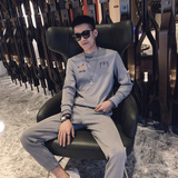 灰色2020社会人修身套装男士卫衣长裤两件套潮TZ15-P128控价158，男装休闲套装，电商A108
