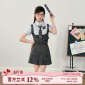 兔子警官 衬衫 学院风JK裙制服套装 长袖 显瘦三件套 女春季 织物猪