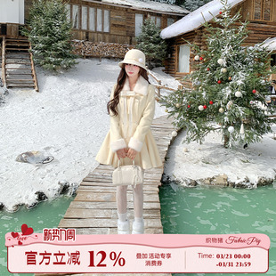 短裤 织物猪 女秋冬毛呢外套 千金风套装 收腰气质两件套 雪松奶酪